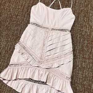 Selfie Leslie Walk This Way Pintuck Ruffle detail dress in Blush women’s small